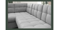 Canapé d’angle convertible MONTEZA gris 299 cm avec coffre et couchage 