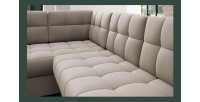 Canapé d’angle convertible MONTEZA beige 299 cm avec coffre et couchage 