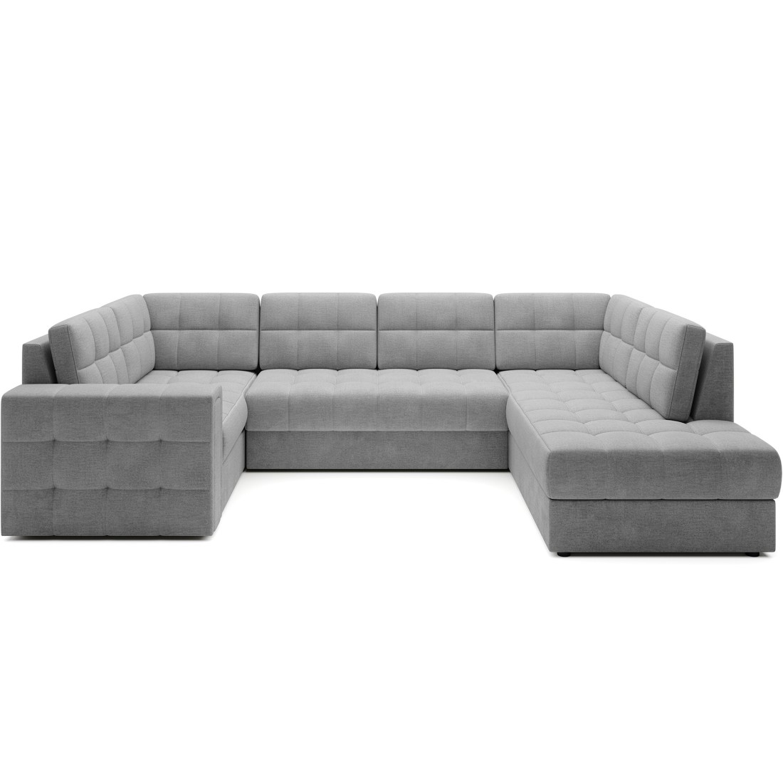 Canapé d’angle convertible MONTEZA gris 299 cm avec coffre et couchage 