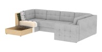 Canapé d’angle convertible MONTEZA gris foncé gauche 299 cm avec coffre et couchage 