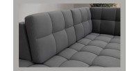 Canapé d’angle convertible MONTEZA gris foncé gauche 299 cm avec coffre et couchage 