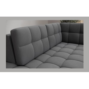 Canapé d’angle convertible MONTEZA gris foncé gauche 299 cm avec coffre et couchage 