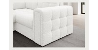 Canapé d’angle convertible MONTEZA blanc gauche 299 cm avec coffre et couchage 
