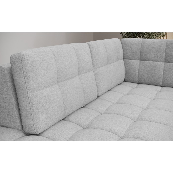 Canapé d’angle convertible MONTEZA gris gauche 299 cm avec coffre et couchage 