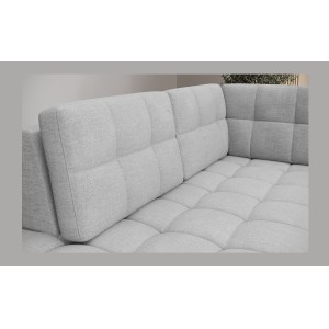 Canapé d’angle convertible MONTEZA gris gauche 299 cm avec coffre et couchage 