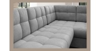 Canapé d’angle convertible MONTEZA gris gauche 299 cm avec coffre et couchage 