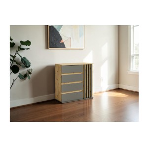 Conjunto de muebles de entrada con perchero y espejo + cómoda - Colección NEMO