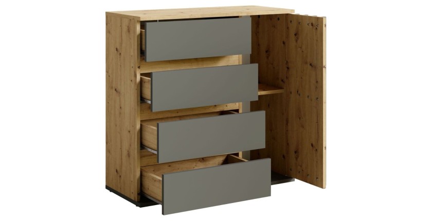 Conjunto de muebles de entrada con perchero y espejo + cómoda - Colección NEMO