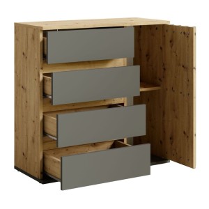 Conjunto de muebles de entrada con perchero y espejo + cómoda - Colección NEMO