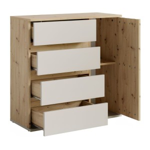 Commode NEMO beige cachemire ouverte