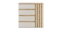 Commode d'entrée NEMO beige cachemire et chêne clair