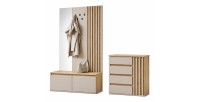 Ensemble d'entrée NEMO chêne clair et beige cachemire