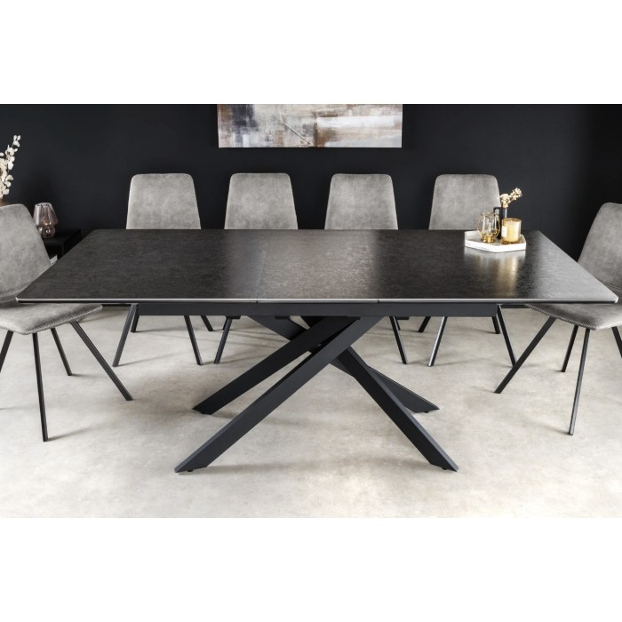 Table ARAVIS noire extensible vue de face