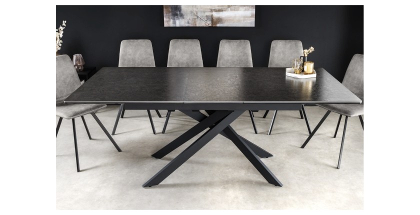Table ARAVIS noire extensible vue de face