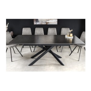Table ARAVIS noire extensible vue de face