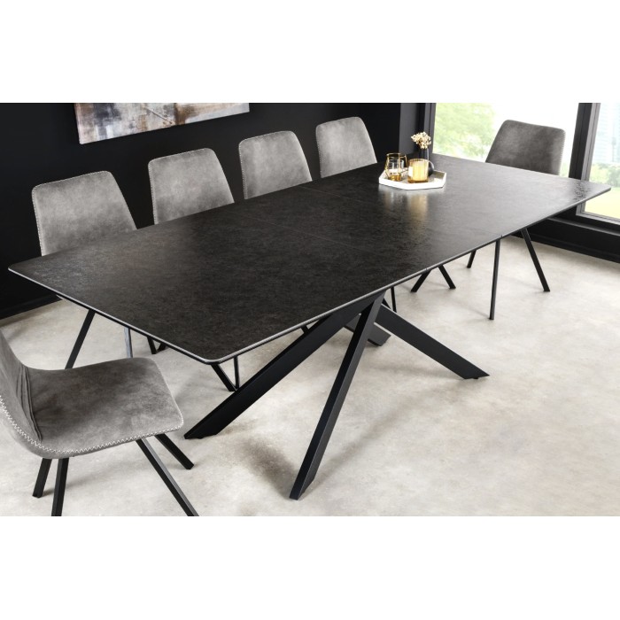 Table ARAVIS noire extensible vue de côté