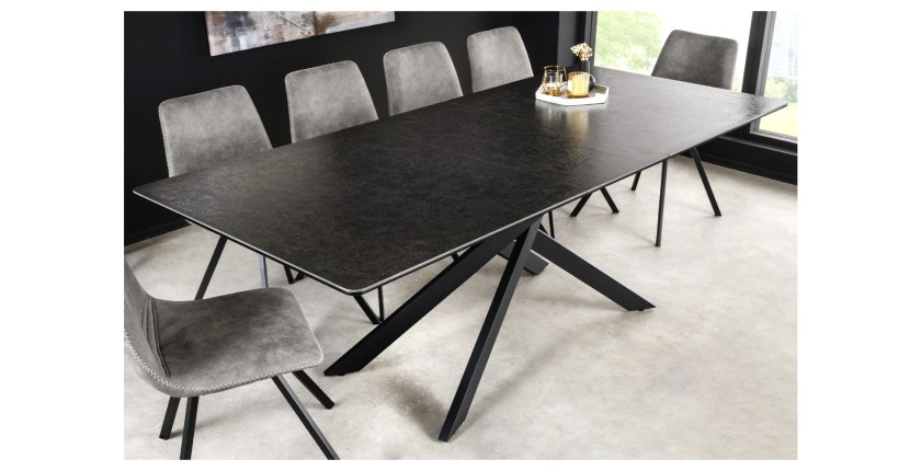Table ARAVIS noire extensible vue de côté