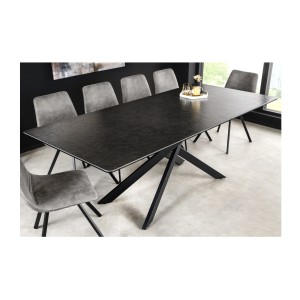 Table ARAVIS noire extensible vue de côté