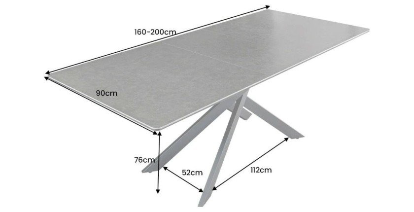 Table ARAVIS noire extensible dimensions