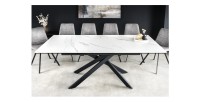 Table ARAVIS blanche extensible vue de face