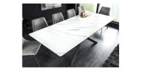 Table ARAVIS blanche extensible vue de haut