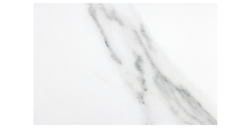 Zoom sur la matière du plateau de la table ARAVIS blanche extensible