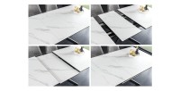 Zoom sur le système d'extension de la table ARAVIS blanche extensible