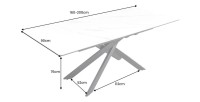 Table ARAVIS blanche extensible dimensions