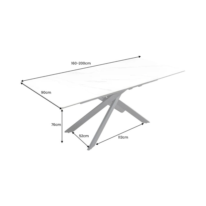 Table ARAVIS blanche extensible dimensions