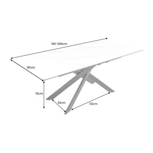 Table ARAVIS blanche extensible dimensions