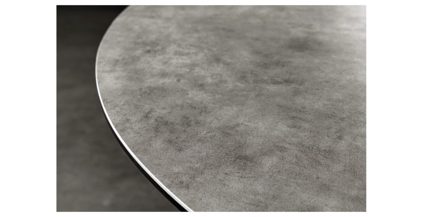 Zoom sur le plateau de la table ARAVIS ronde 120cm grise