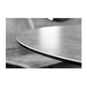 Zoom sur la tranche de la table ARAVIS ronde 120cm grise