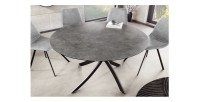 Table ARAVIS ronde 120cm grise vue de haut