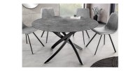Table ARAVIS ronde 120cm grise mise en situation