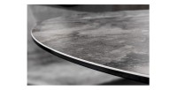 Zoom sur la tranche de la table ronde ARAVIS 120cm grise foncée