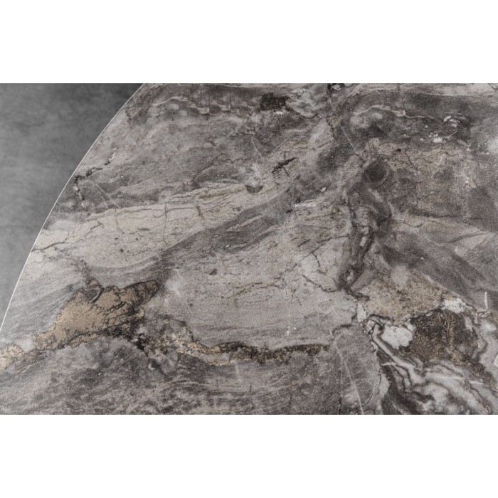 Zoom sur la matière du plateau de la table ronde ARAVIS 120cm grise foncée