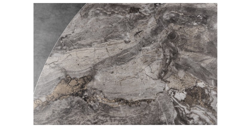 Zoom sur la matière du plateau de la table ronde ARAVIS 120cm grise foncée
