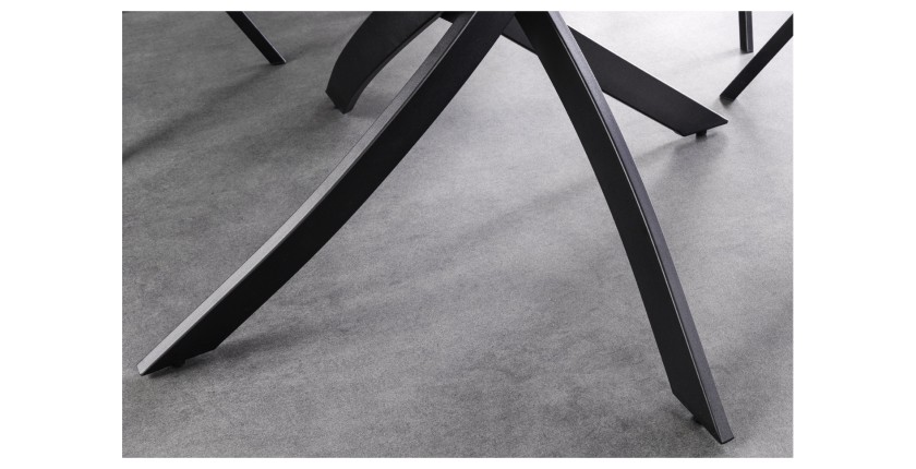 Zoom sur les pieds de la table ronde ARAVIS 120cm grise foncée