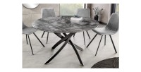 Table ronde ARAVIS 120cm grise foncée mise en situation