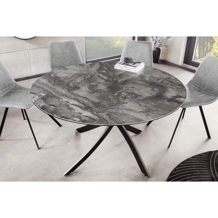 Table ronde ARAVIS 120cm grise foncée vue de haut