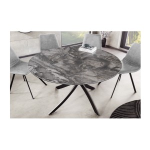 Table ronde ARAVIS 120cm grise foncée vue de haut