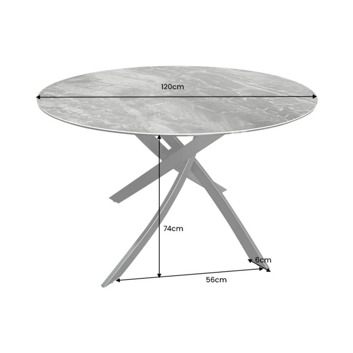 Table ronde ARAVIS 120cm grise foncée dimensions