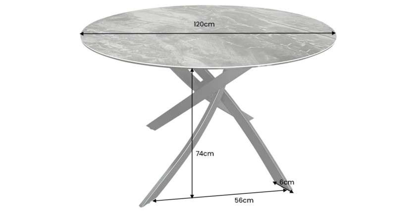 Table ronde ARAVIS 120cm grise foncée dimensions