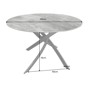 Table ronde ARAVIS 120cm grise foncée dimensions