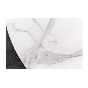 Zoom sur le plateau de la table ronde ARAVIS 120cm blanche