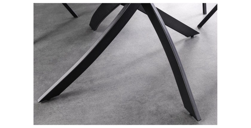 Zoom sur les pieds de la table ronde ARAVIS 120cm blanche
