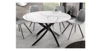 Table ronde ARAVIS 120cm blanche mise en situation