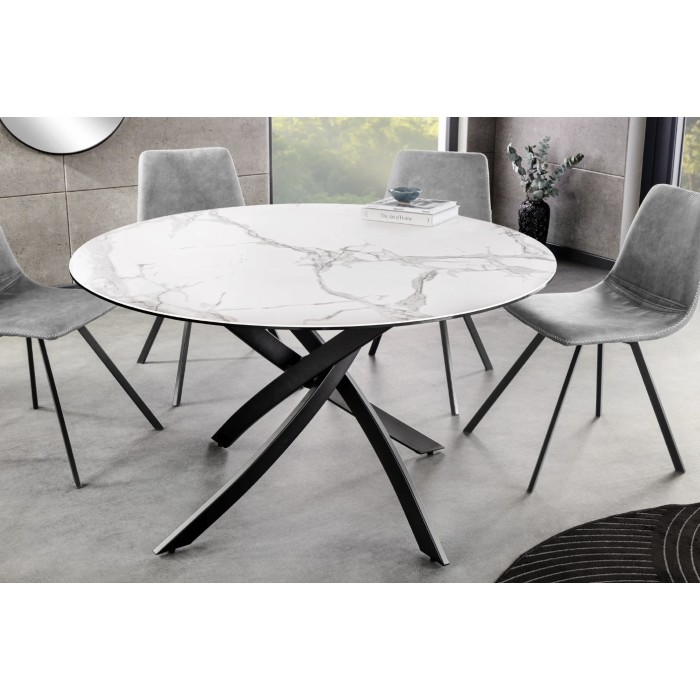Table ronde ARAVIS 120cm blanche mise en situation