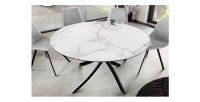 Table ronde ARAVIS 120cm blanche vue de haut