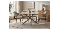 Table ronde ARAVIS 120cm beige vue de face